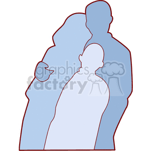 Silhouette of a family hugging