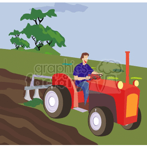 Colorful Farmer on Tractor