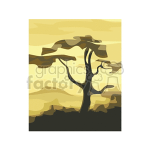 silhouette of a tree during dusk sunset
