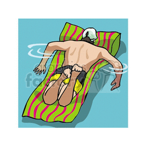 man sleeping on a water float