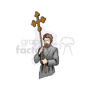 Religious Figure Holding Cross