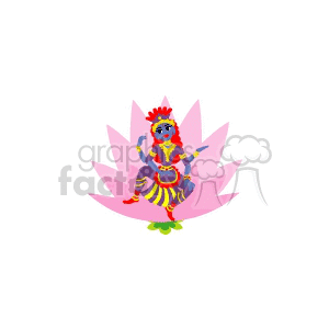 Hindu Deity on Lotus Flower