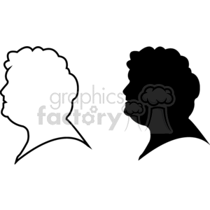 Silhouette of a womans head.