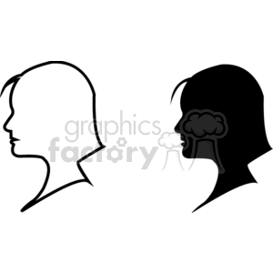 Silhouette of a girls head.