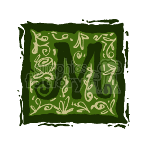 Green Framed Letter M