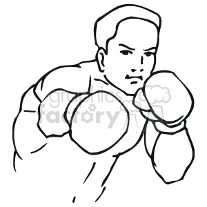 Boxer in Defensive Stance - Sports Boxing