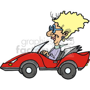 women speeding in her red convertible 