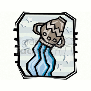 A clipart image depicting the Aquarius star sign. The image features a jug pouring water, symbolizing the zodiac sign Aquarius.
