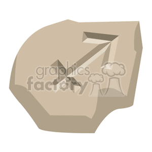 Clipart image of a stone tablet featuring the Sagittarius zodiac sign, represented by an arrow symbol.