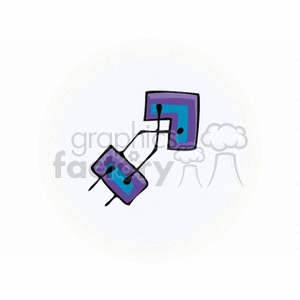 A stylized clipart image of the Gemini star sign symbol, featuring two connected abstract squares in purple and blue tones.