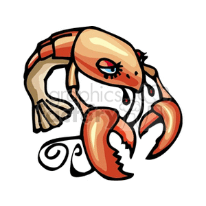 Clipart image of a stylized crab representing the Cancer zodiac sign.