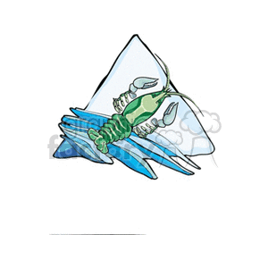 Clipart image depicting a crab associated with the Cancer zodiac sign. The illustration showcases a crab in green and blue, symbolizing the Cancer star sign.