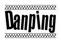 The image contains the text Danping in a bold, stylized font, with a checkered flag pattern bordering the top and bottom of the text.