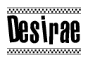 Desirae Bold Text with Racing Checkerboard Pattern Border