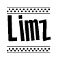 The image contains the text Limz in a bold, stylized font, with a checkered flag pattern bordering the top and bottom of the text.