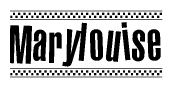 The image contains the text Marylouise in a bold, stylized font, with a checkered flag pattern bordering the top and bottom of the text.