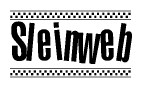 The clipart image displays the text Sleinweb in a bold, stylized font. It is enclosed in a rectangular border with a checkerboard pattern running below and above the text, similar to a finish line in racing. 