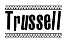 Trussell Bold Text with Racing Checkerboard Pattern Border