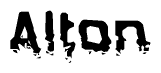 The image contains the word Alton in a stylized font with a static looking effect at the bottom of the words