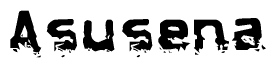The image contains the word Asusena in a stylized font with a static looking effect at the bottom of the words