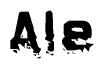 The image contains the word Ale in a stylized font with a static looking effect at the bottom of the words