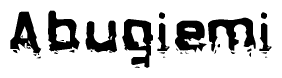 The image contains the word Abugiemi in a stylized font with a static looking effect at the bottom of the words