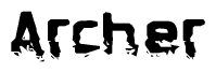 The image contains the word Archer in a stylized font with a static looking effect at the bottom of the words
