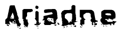 The image contains the word Ariadne in a stylized font with a static looking effect at the bottom of the words