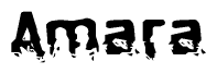 The image contains the word Amara in a stylized font with a static looking effect at the bottom of the words