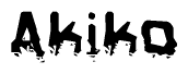 The image contains the word Akiko in a stylized font with a static looking effect at the bottom of the words