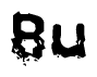 This nametag says Bu, and has a static looking effect at the bottom of the words. The words are in a stylized font.