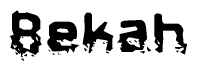 The image contains the word Bekah in a stylized font with a static looking effect at the bottom of the words