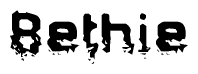 The image contains the word Bethie in a stylized font with a static looking effect at the bottom of the words