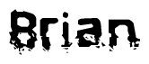 The image contains the word Brian in a stylized font with a static looking effect at the bottom of the words