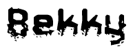 The image contains the word Bekky in a stylized font with a static looking effect at the bottom of the words