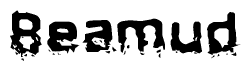 The image contains the word Beamud in a stylized font with a static looking effect at the bottom of the words