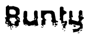 The image contains the word Bunty in a stylized font with a static looking effect at the bottom of the words
