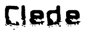 The image contains the word Clede in a stylized font with a static looking effect at the bottom of the words