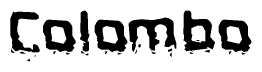 The image contains the word Colombo in a stylized font with a static looking effect at the bottom of the words