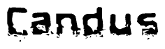 The image contains the word Candus in a stylized font with a static looking effect at the bottom of the words