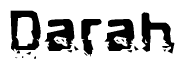 The image contains the word Darah in a stylized font with a static looking effect at the bottom of the words