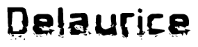 The image contains the word Delaurice in a stylized font with a static looking effect at the bottom of the words