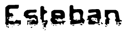 The image contains the word Esteban in a stylized font with a static looking effect at the bottom of the words