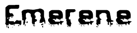 The image contains the word Emerene in a stylized font with a static looking effect at the bottom of the words