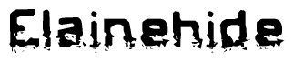 The image contains the word Elainehide in a stylized font with a static looking effect at the bottom of the words