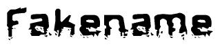 The image contains the word Fakename in a stylized font with a static looking effect at the bottom of the words
