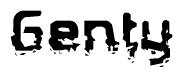 The image contains the word Genty in a stylized font with a static looking effect at the bottom of the words