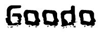 The image contains the word Goodo in a stylized font with a static looking effect at the bottom of the words
