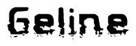 The image contains the word Geline in a stylized font with a static looking effect at the bottom of the words