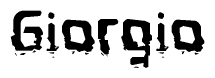 The image contains the word Giorgio in a stylized font with a static looking effect at the bottom of the words